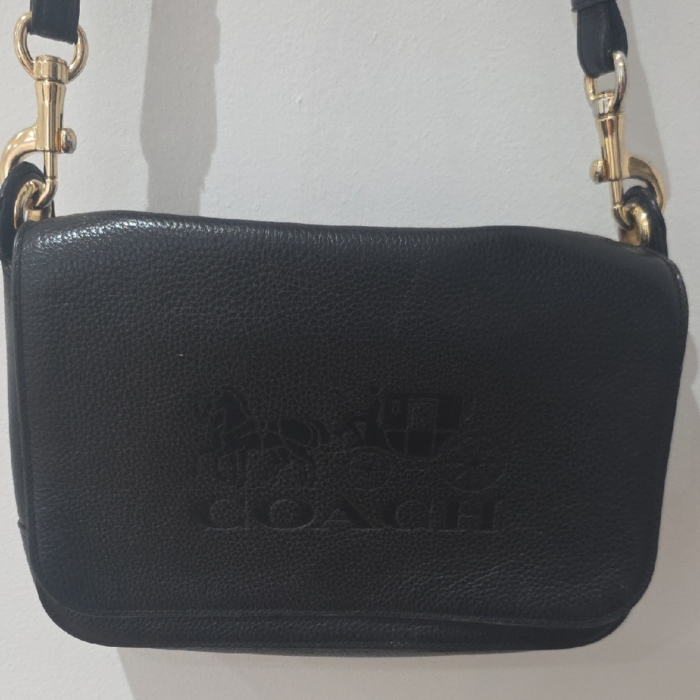 Coach Black Crossbody Bag with Gold Accents